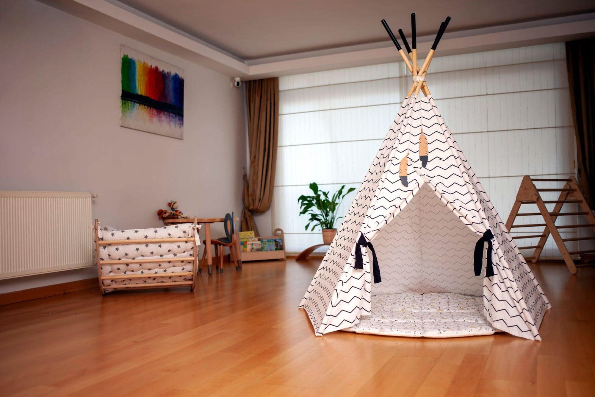 XL Teepee Tent and Play Mat Set-4
