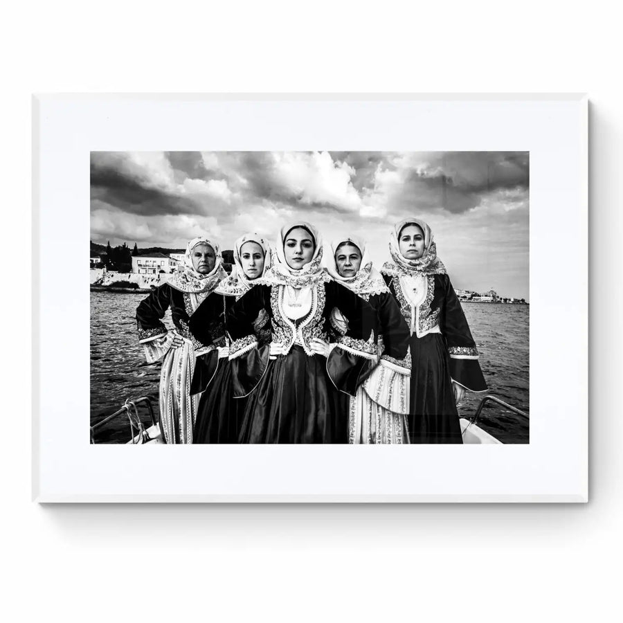 Limited Edition numbered and signed. Bouboulina dresses in Spetses | Black-and-white wall art photography from Greece