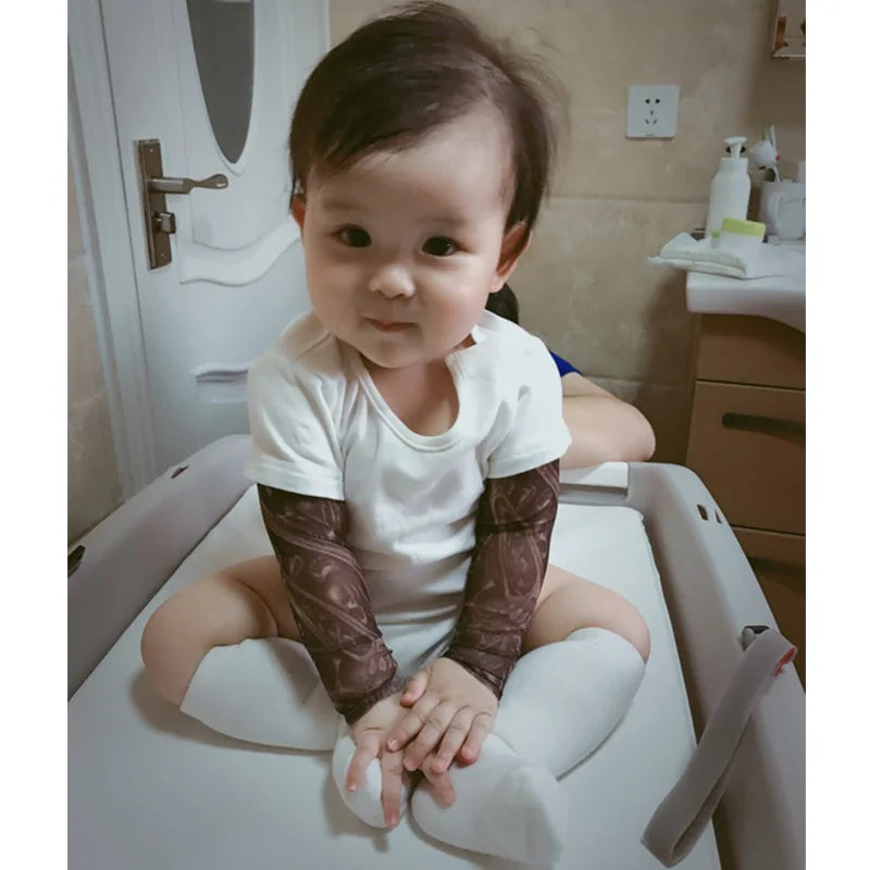 Long Sleeve Tattoo Print Romper for Baby Boys - Edgy & Comfortable Cotton Bodysuit by Baby Lamby at brixbailey.com