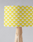 Yellow and White Drum Lampshade, Victorian Tiles Design Shade for Table, Floor or Ceiling Pendant Light