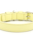 Yellow Leather Dog Collar