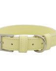 Yellow Leather Dog Collar