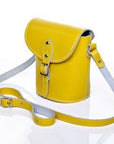 Handmade Leather Barrel Bag - Pastel Daffodil Yellow