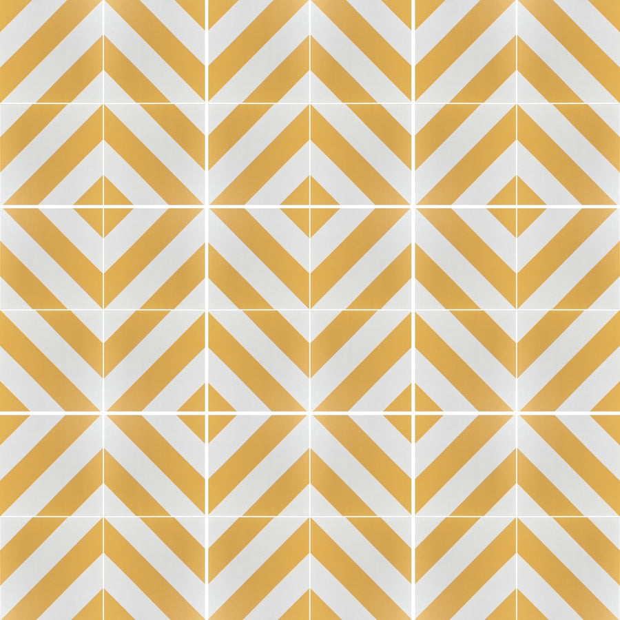 Luxury yellow stripe porcelain tile, durable indoor-outdoor chevron tile, premium anti-slip porcelain flooring by Maria Starling Design at brixbailey.com