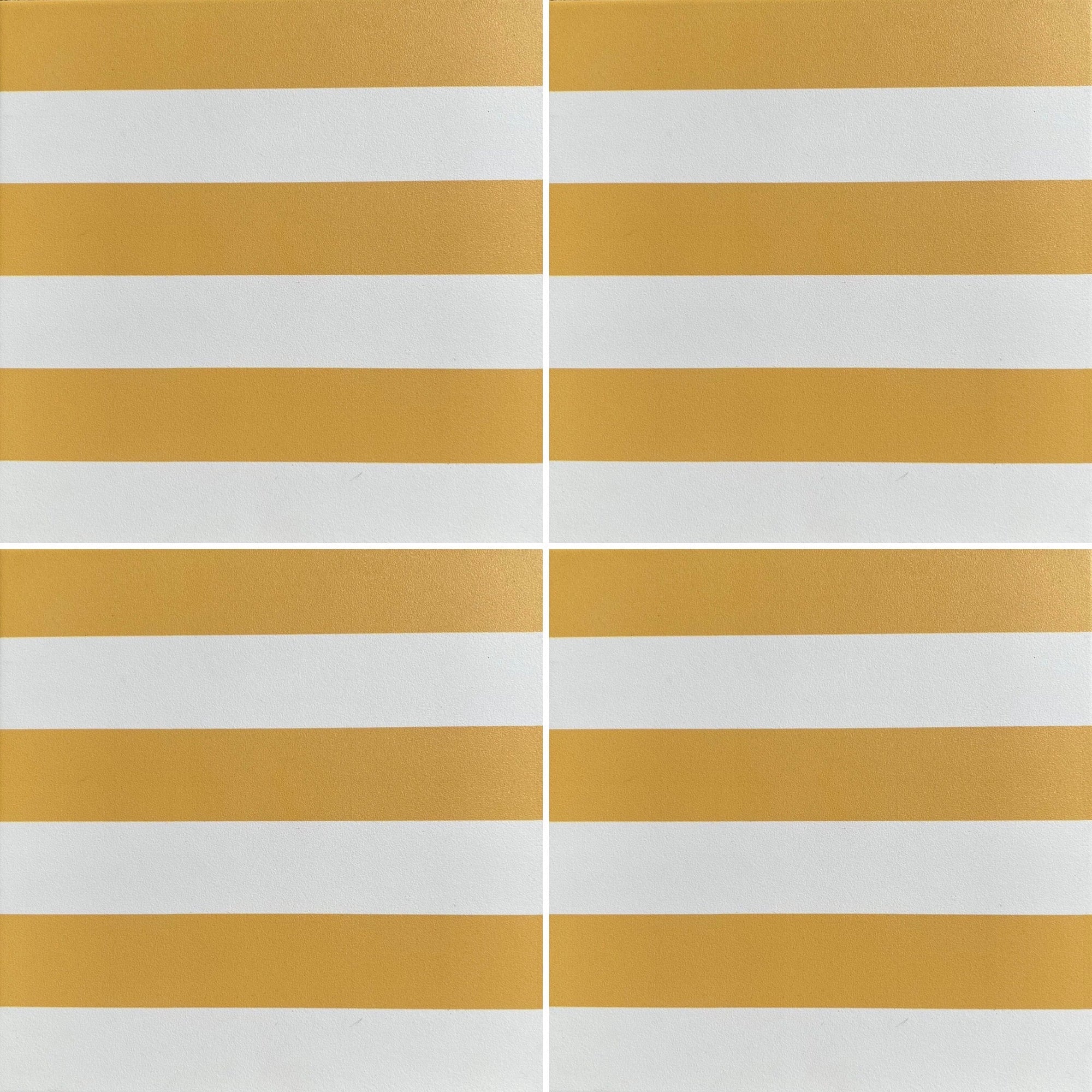 Premium yellow striped porcelain tile, luxury anti-slip outdoor and indoor tile, durable 20x20cm ceramic flooring, best-selling design by Maria Starling Design at brixbailey.com