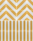 Premium yellow stripe porcelain tile, stylish anti-slip outdoor and indoor tile, durable hardwearing 20x20cm ceramic tile for custom designs by Maria Starling Design at brixbailey.com