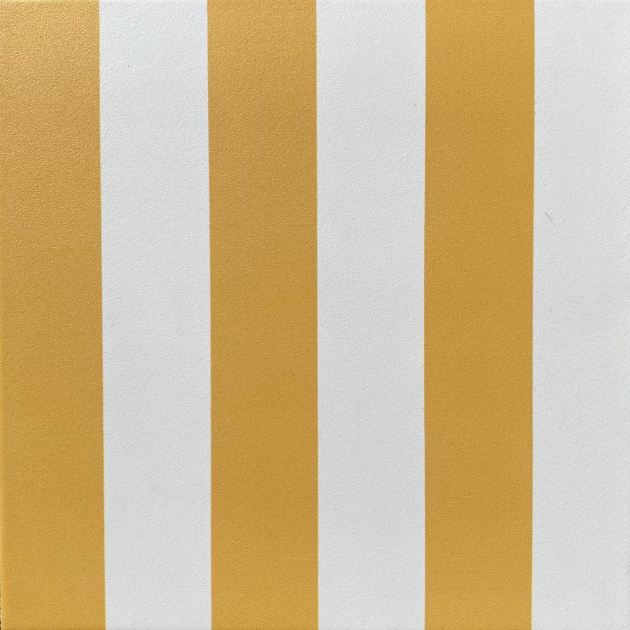Premium yellow stripe porcelain tile, stylish durable indoor outdoor anti-slip flooring, best-selling luxury hardwearing design by Maria Starling Design at brixbailey.com
