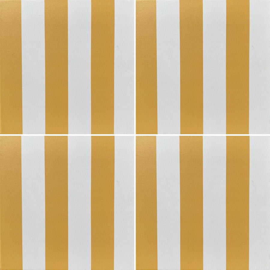 Premium yellow stripe porcelain tile, stylish durable indoor outdoor anti-slip flooring, best-selling luxury hardwearing design by Maria Starling Design at brixbailey.com