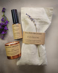 Premium yoga lovers gift set with lavender eye pillow, natural mat spray, zen candle by Ralph's Orchard at brixbailey.com