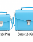 Handmade Leather Sugarcube Handbag - Pastel Baby Blue