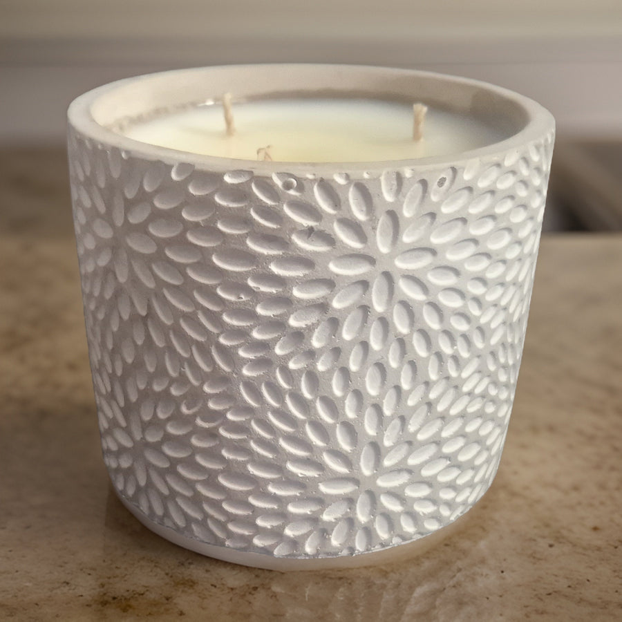 Luxury cement container candles, minimalist modern elegance, Vintage Bookshop, Zen, Enchanted Forest, Rock Salt Amber, vegan eco-friendly by Ralph's Orchard at brixbailey.com