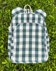 Checkaroo Personalised School Bag, Hand-Embroidered – Green