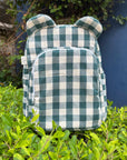 Checkaroo Personalised School Bag, Hand-Embroidered – Green
