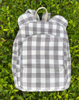 Checkaroo Personalised School Bag, Hand-Embroidered – Grey