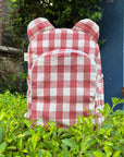 Checkaroo Personalised School Bag, Hand-Embroidered – Red
