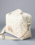 Hand Embroidered Rainbow Cotton Nappy Bag