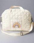 Hand Embroidered Rainbow Cotton Nappy Bag