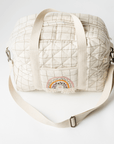 Hand Embroidered Rainbow Cotton Nappy Bag