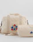 Hand Embroidered Songbirds Perch Nappy Bag (Pure Cotton)