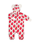 Winter Jumpsuit with Teddy Lining for Babies and Kids - Strawberries
