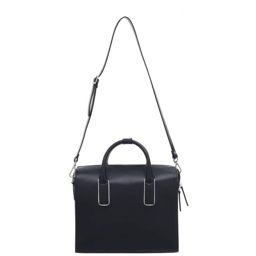 Black Piñatex™ Leather Top Handle Bag Structured Top Handle Bag - Brix and Bailey® - Contemporary Bag, Watch and Accessory Brand