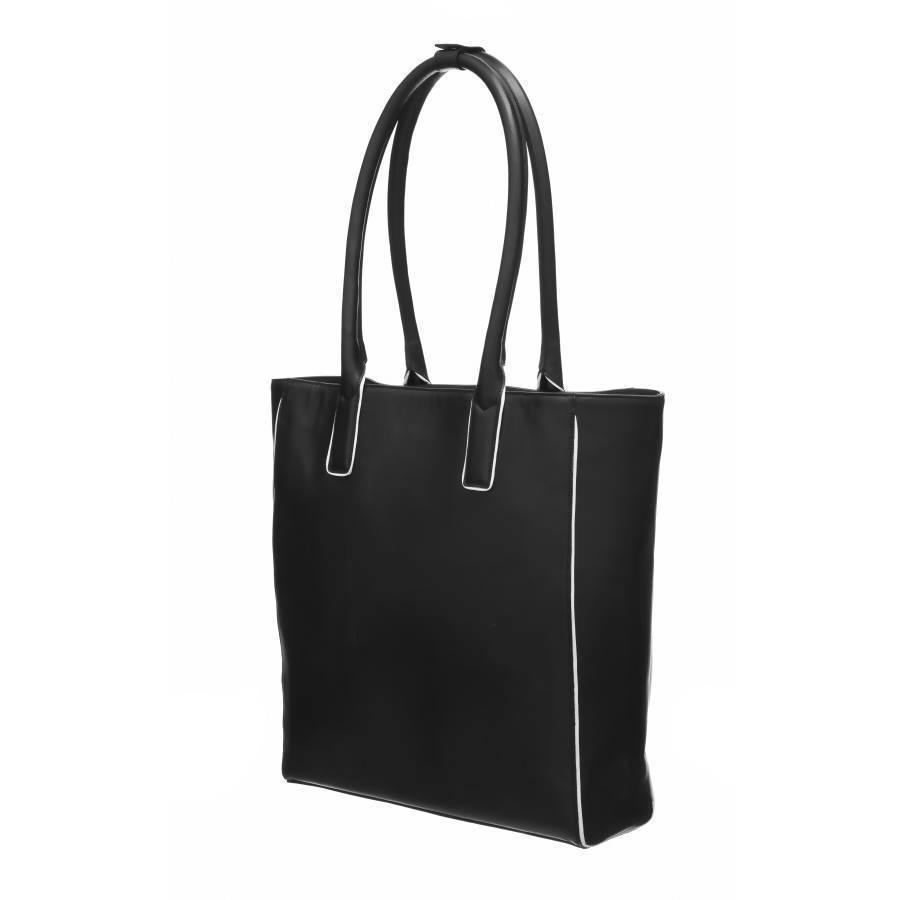 Black Piñatex™ Leather Piped Leather Day Tote Leather Day Tote - Brix and Bailey® - Contemporary Bag, Watch and Accessory Brand