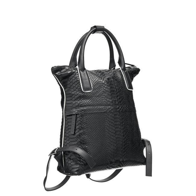 Black Python Print Leather Backpack - Brix and Bailey® - Contemporary Bag, Watch and Accessory Brand