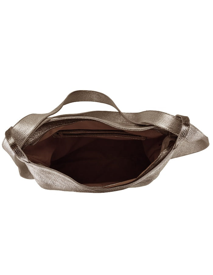 Bronze Metallic Leather Convertible Tote Backpack | Bxndl