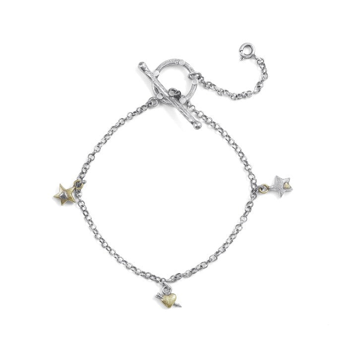 Silver and Gold Multi Charm Bracelet Sostter