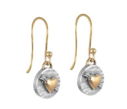 Silver and Gold Heart Drop Earrings - Brix and Bailey Ethical Contemporary Bag, Watch and Accessory Brand