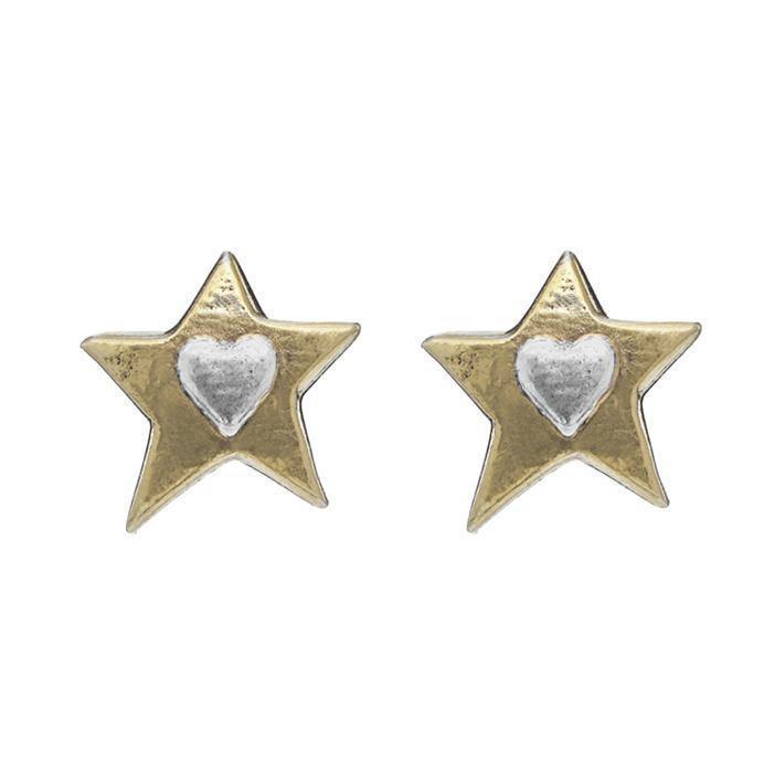 Gold Star Heart Stud Earrings **COMING SOON**