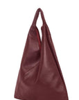 Maroon Pebbled Boho Leather Bag