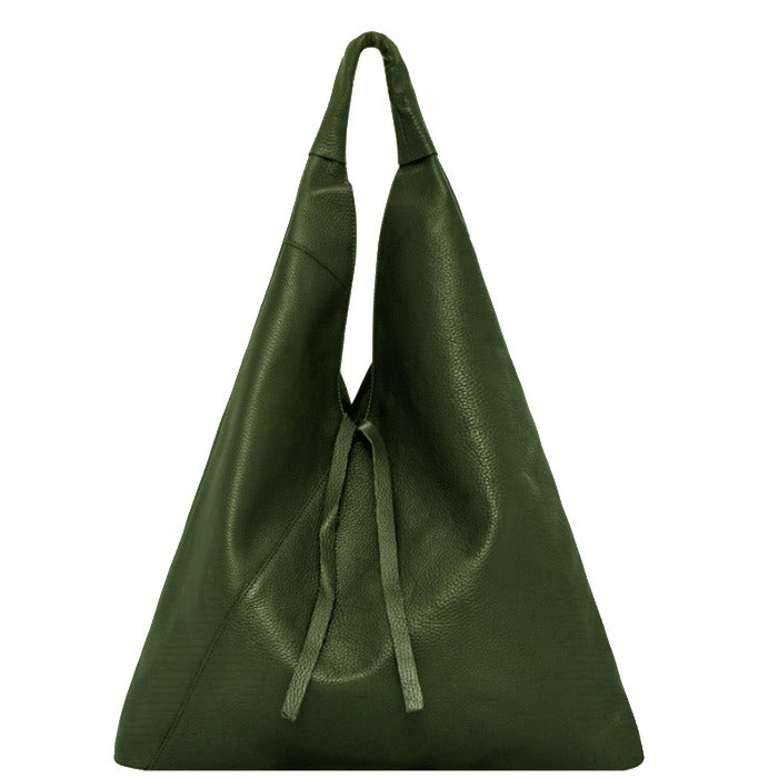 Olive Pebbled Boho Leather Bag Brix and Bailey