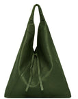 Olive Pebbled Boho Leather Bag Brix and Bailey