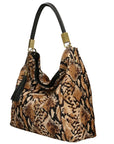 Warm Browns Python Print Calf Hair Leather Tassel Grab Bag