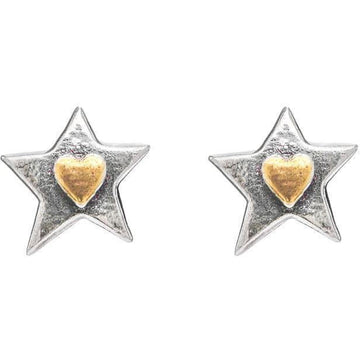 Silver Star Heart Stud Earrings - Brix and Bailey® - Contemporary Bag, Watch and Accessory Brand