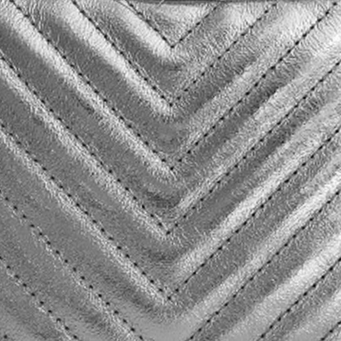 Silver Leather Crossbody Bag