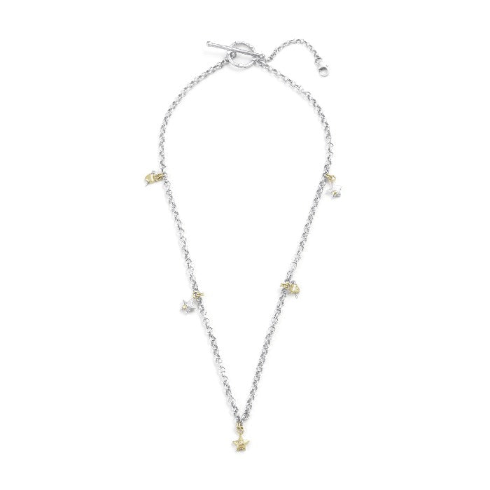 Silver and Gold Multi Charm Necklace Brix and Bailey
