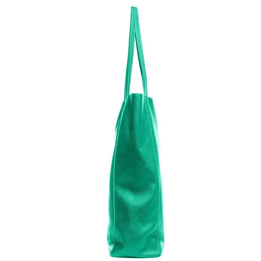 Aqua Pebbled Leather Tote Shopper | Byxal - Brix + Bailey