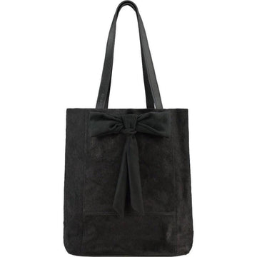 Black Bow Haircalf Leather Tote Bag | Byyey - Brix + Bailey