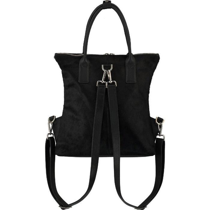 Black Calf Hair Leather Backpack | Byrre - Brix + Bailey