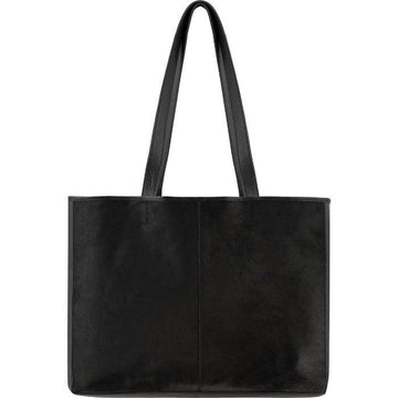 Black Calf Hair Leather Horizontal Tote | Bybry - Brix + Bailey