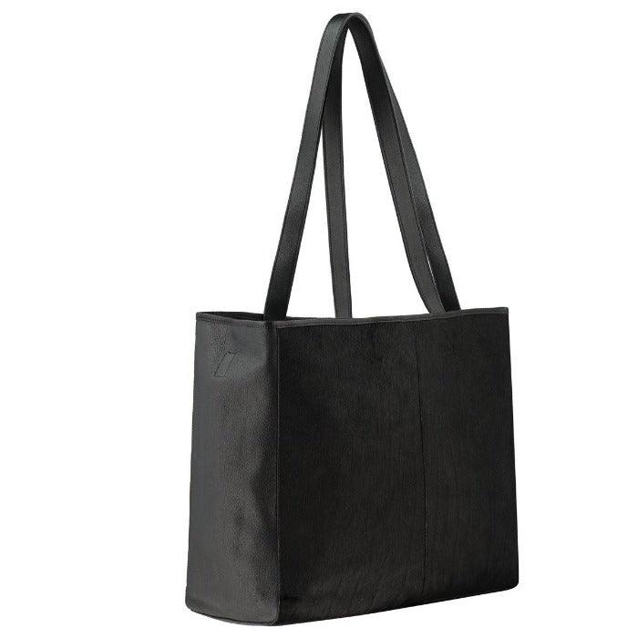 Black Calf Hair Leather Horizontal Tote | Bybry - Brix + Bailey