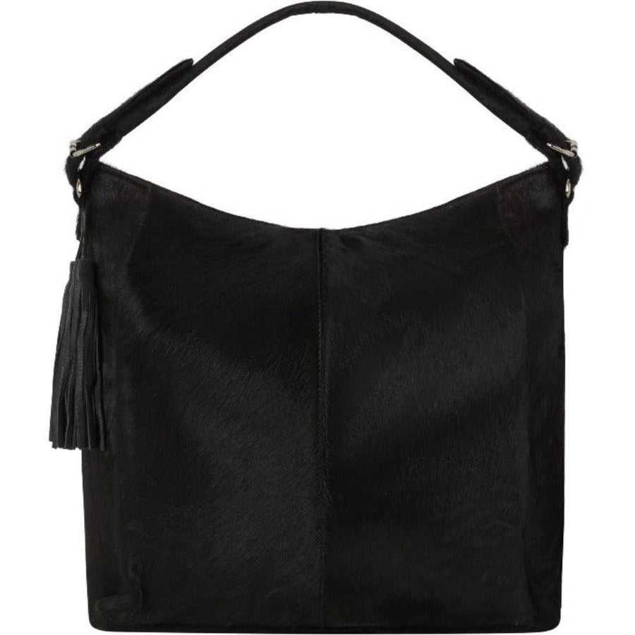 Black Calf Hair Leather Top Handle Grab Bag | Bxaaa - Brix + Bailey