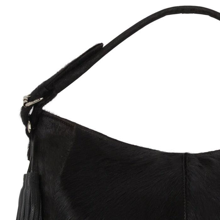 Black Calf Hair Leather Top Handle Grab Bag | Bxaaa - Brix + Bailey