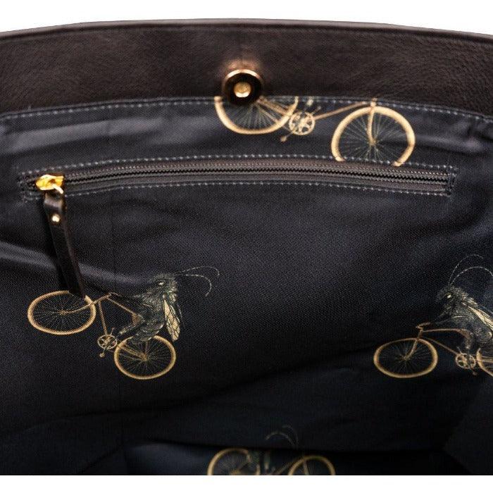 Calf Hair Large Leather Tote Bag Black - Brix + Bailey