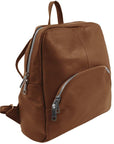 Camel Small Pebbled Leather Backpack - Brix + Bailey