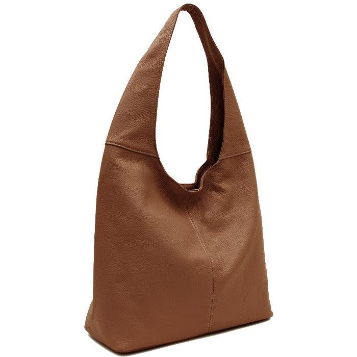 Camel Soft Pebbled Leather Hobo Bag - Brix + Bailey