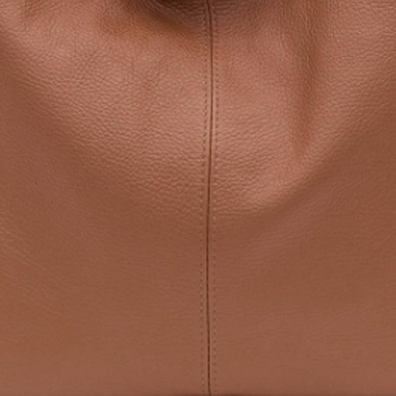 Camel Soft Pebbled Leather Hobo Bag - Brix + Bailey