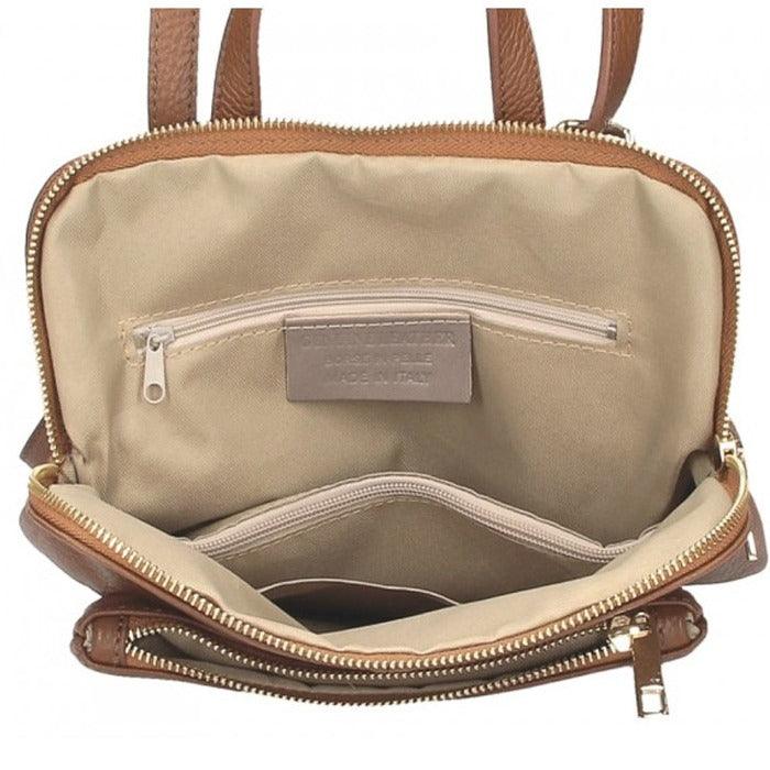 Camel Soft Pebbled Leather Pocket Backpack - Brix + Bailey